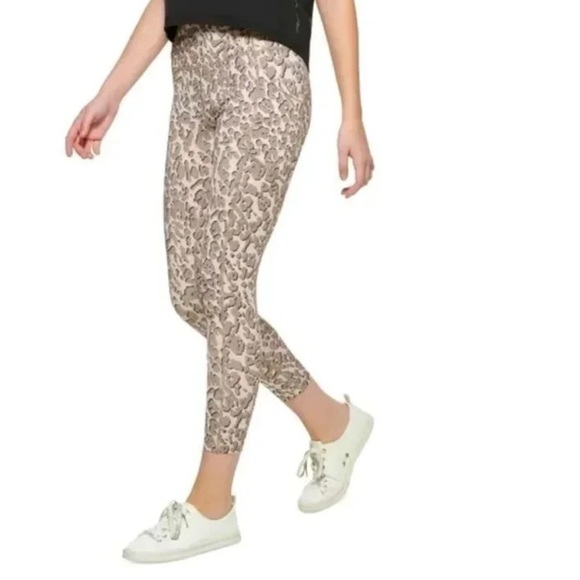 Calvin Klein Performance Printed High-Rise 7/8 Leggings - Leopard Track Moonrock - Picture 1 of 3